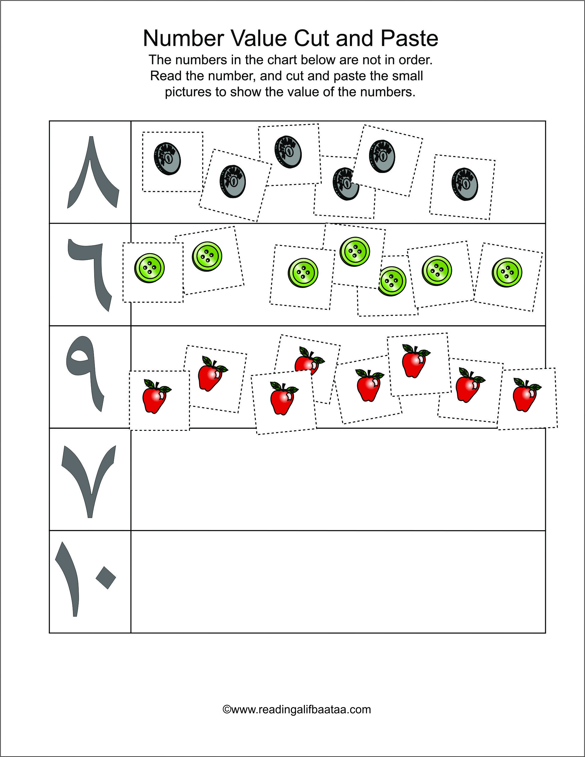 Arabic Numbers Chart