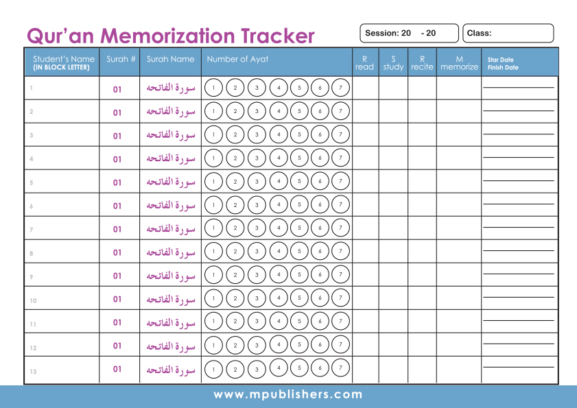 Al-Quran Memorization Tracker  Arabic Playground
