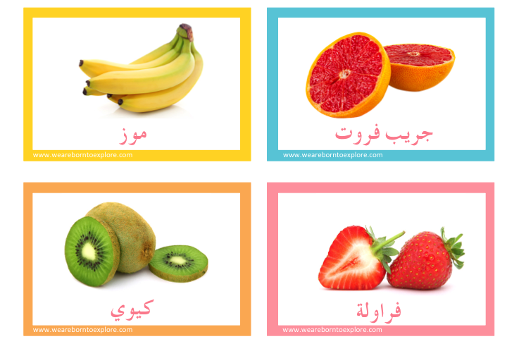 Fruit Flashcards in Arabic  Arabic Playground